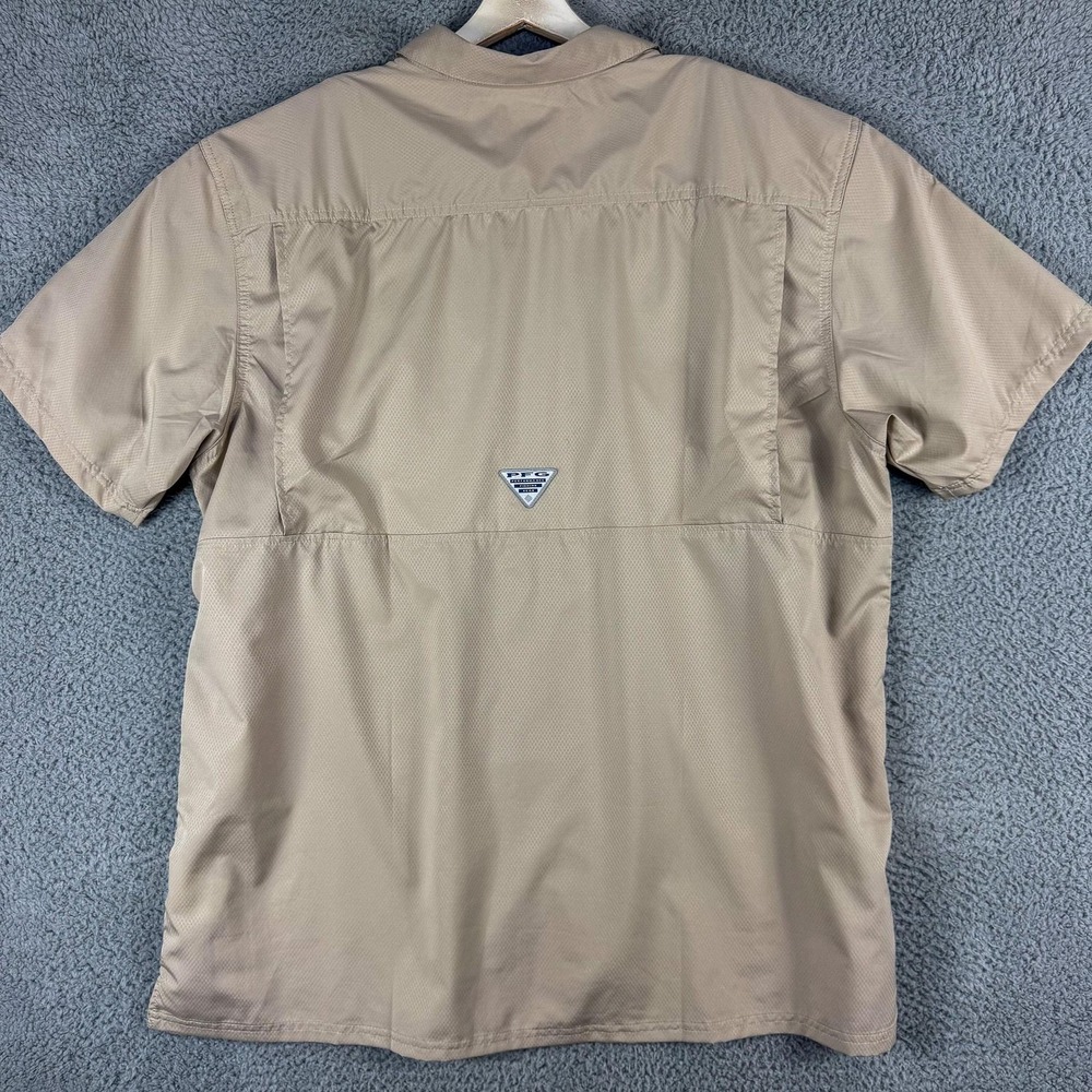 Columbia PFG Shirt Mens 2XL Tan Omni-Shade Short Sleeve Vented Fishing Outdoors - Picture 6 of 13
